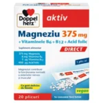 Magneziu 375 + B6 + B12 + Acid Folic 20 plicuri cu granule orosolubile